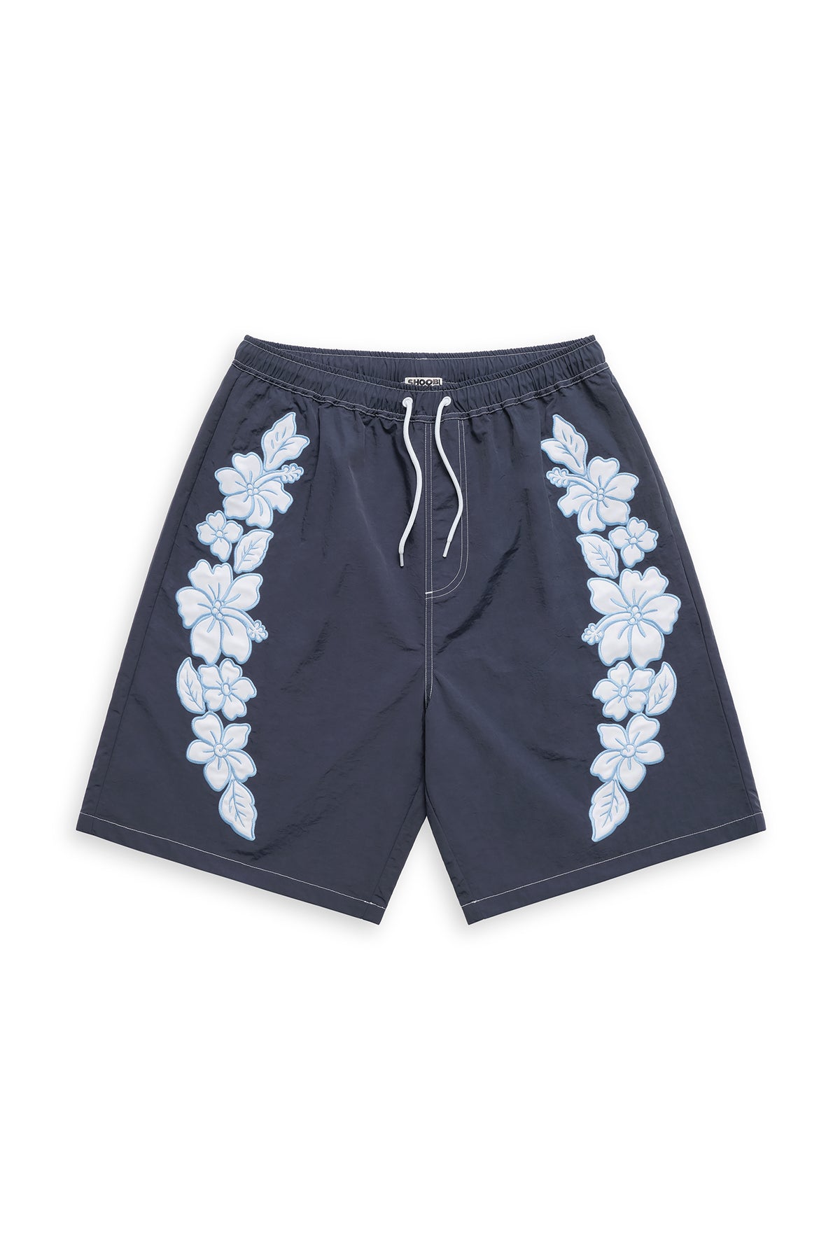 Hibiscus Applique Board Shorts